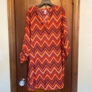 Orange tribal ‘Aztec’ print tunic dress.